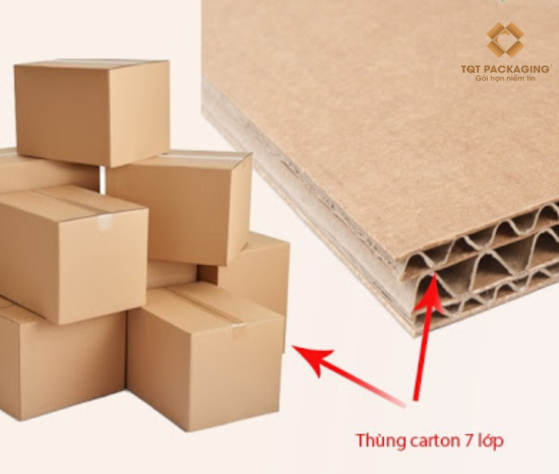Thùng Carton 7 lớp chịu lực tốt
